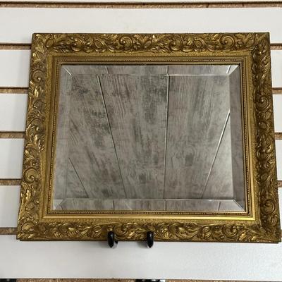 GILTWOOD FRAME WITH BEVELED MIRROR AND WATER LILIES BY MONET