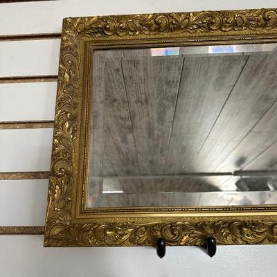 GILTWOOD FRAME WITH BEVELED MIRROR AND WATER LILIES BY MONET