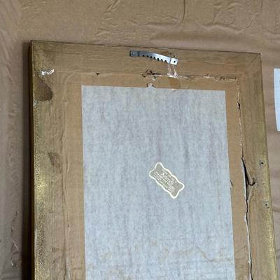 GILTWOOD FRAME WITH BEVELED MIRROR AND WATER LILIES BY MONET
