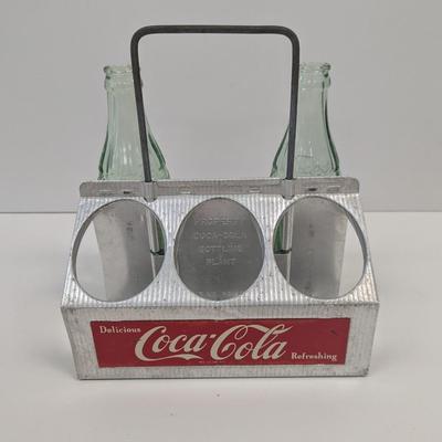 Vintage Coca-Cola Aluminum Coke Bottle 6 Carrier With A Couple Of Bottles