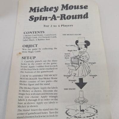 Disney Mickey Mouse Spin-A-Round Game With Box & Instructions