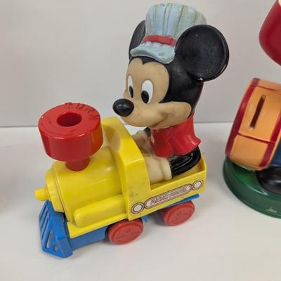 Mickey Mouse Plastic Bank Engine & Alarm Clock
