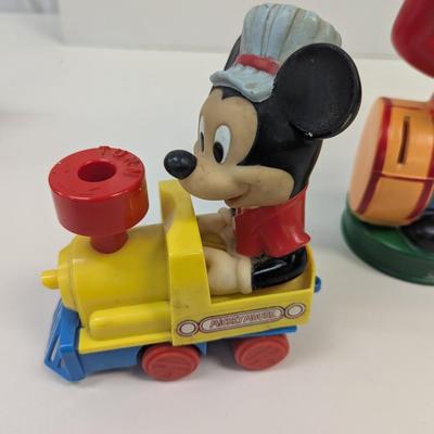 Mickey Mouse Plastic Bank Engine & Alarm Clock