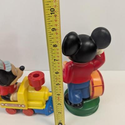 Mickey Mouse Plastic Bank Engine & Alarm Clock