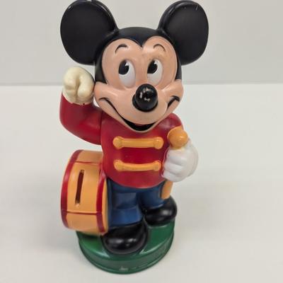 Mickey Mouse Plastic Bank Engine & Alarm Clock