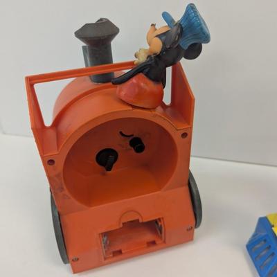 Mickey Mouse Plastic Bank Engine & Alarm Clock