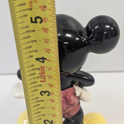 Walt Disney Productions Ceramic Mickey Mouse Ceramic Figure & Solid Metal Pewter Coat Hanger