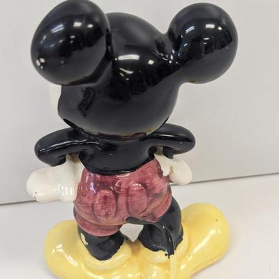 Walt Disney Productions Ceramic Mickey Mouse Ceramic Figure & Solid Metal Pewter Coat Hanger