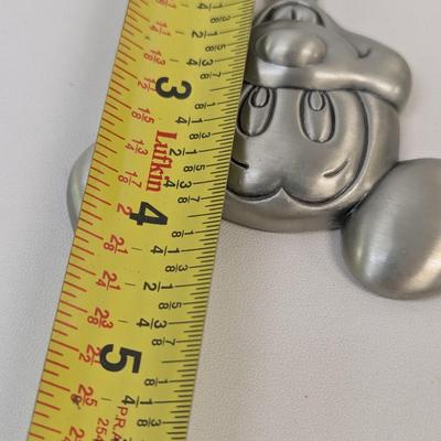 Walt Disney Productions Ceramic Mickey Mouse Ceramic Figure & Solid Metal Pewter Coat Hanger