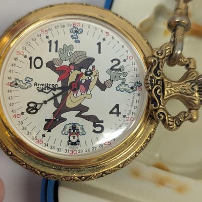Looney Tunes ACME Tasmanian Devil Taz Pocket Watch Original Box