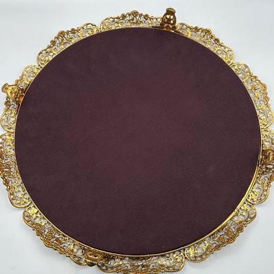 Vintage Brass Round Vanity Mirror