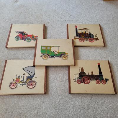Collection of Early Automobile Fabric Prints (LR-EL)