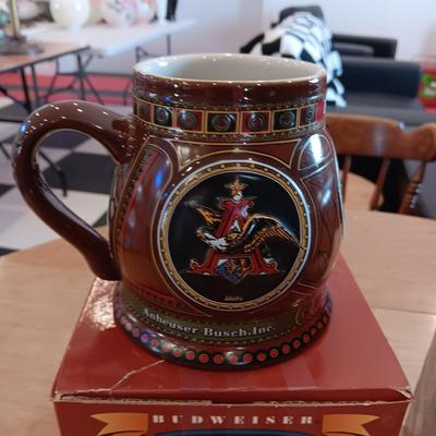 ANHEUSER-BUSCH HISTORICAL A & EAGLE SERIES AND BUDWEISER OLD SCHOOL HOUSE BEER STEINS