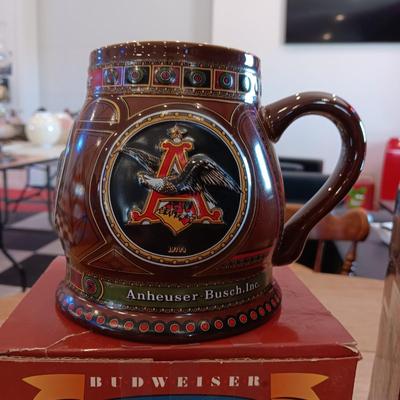 ANHEUSER-BUSCH HISTORICAL A & EAGLE SERIES AND BUDWEISER OLD SCHOOL HOUSE BEER STEINS
