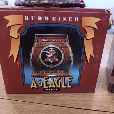 ANHEUSER-BUSCH HISTORICAL A & EAGLE SERIES AND BUDWEISER OLD SCHOOL HOUSE BEER STEINS