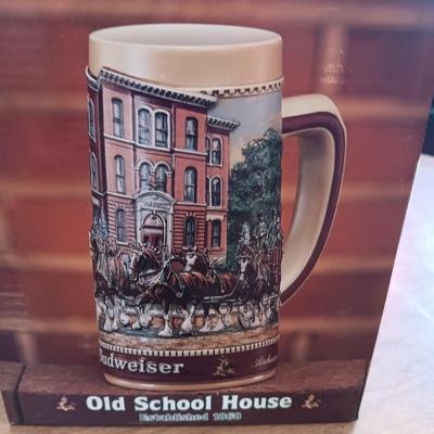 ANHEUSER-BUSCH HISTORICAL A & EAGLE SERIES AND BUDWEISER OLD SCHOOL HOUSE BEER STEINS
