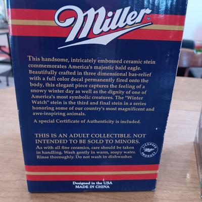 MILLER "WINTER WATCH" & BUDWEISER 1997 HOLIDAY BEER STEINS