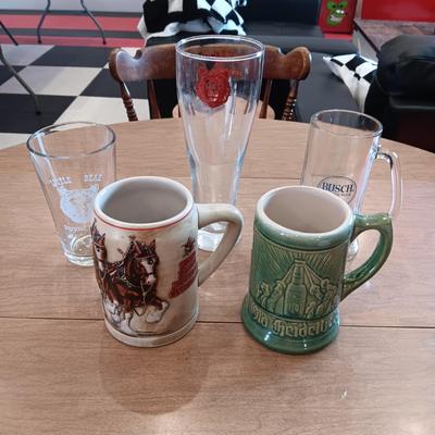 BEER STEINS AND GLASSES