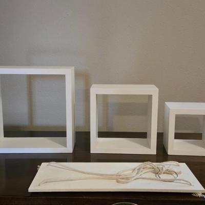 White Pocket Shelves and 1 Hanging Shelf
