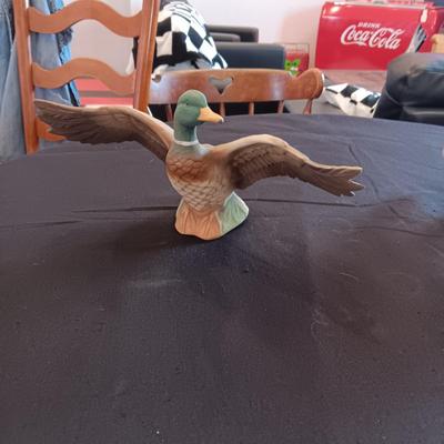 PORCELAIN MALLARD AND A CLAY SPIRIT BEAR