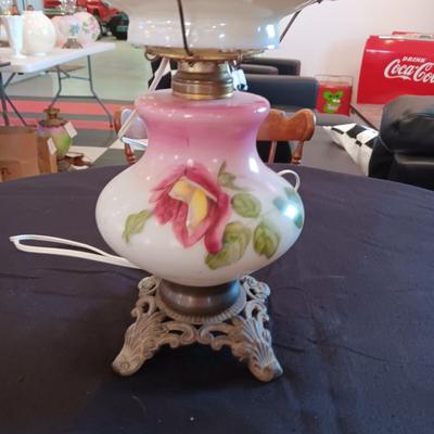 HAND PAINTED GLASS GLOBE LAMP