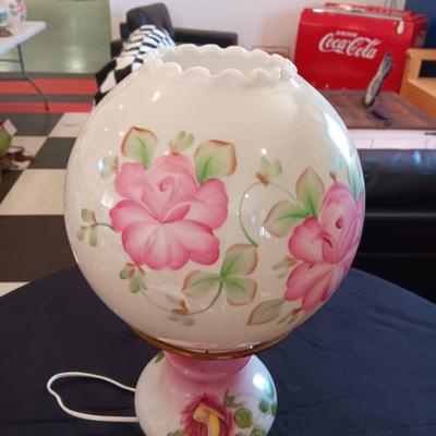 HAND PAINTED GLASS GLOBE LAMP