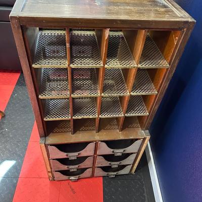 A SECTION OF OLD POST OFFICE BOXES