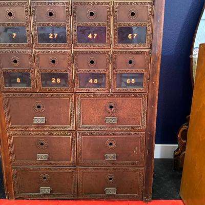 A SECTION OF OLD POST OFFICE BOXES