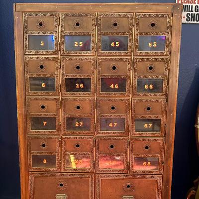 A SECTION OF OLD POST OFFICE BOXES