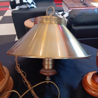 VINTAGE LAMPS AND HANGING LIGHT WITH CHAIN