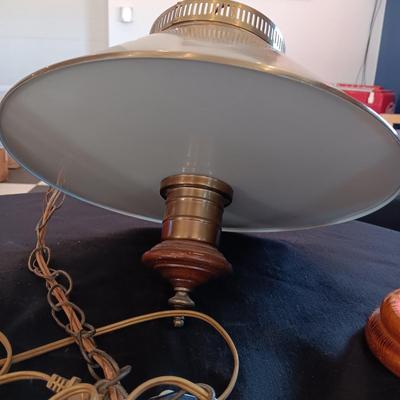 VINTAGE LAMPS AND HANGING LIGHT WITH CHAIN
