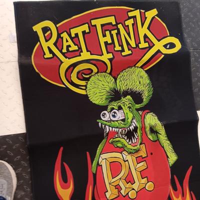 CLASSIC HOT ROD AND RAT FINK THROW RUGS