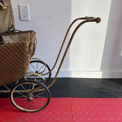 ANTIQUE WICKER DOLL CARRIAGE
