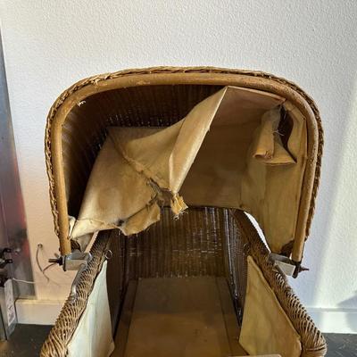 ANTIQUE WICKER DOLL CARRIAGE