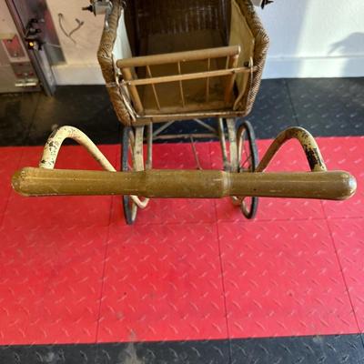 ANTIQUE WICKER DOLL CARRIAGE
