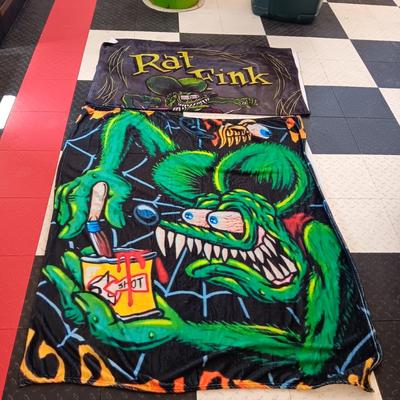 2 SUPER SOFT RAT FINK THROW BLANKETS