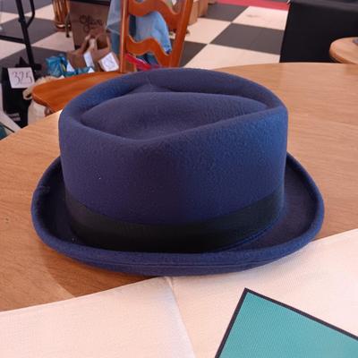 RETRO MATERIAL TABLE RUNNERS, 2 NEW KLEENEX BOXES, IRON WALL HOOK AND A FELT FEDORA