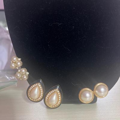 Gold and silver toned clip on earrings