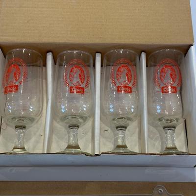COOL VINTAGE GERMAN ASHTRAY, COORS STEMMED BEER GLASSES AND LED MAN CAVE NEON TYPE SIGN