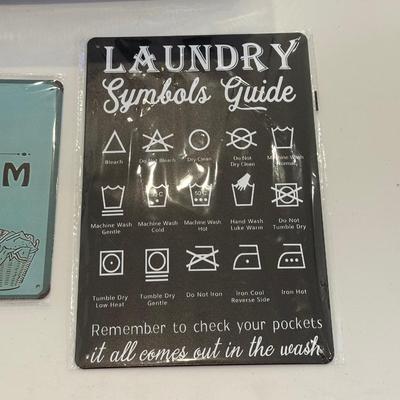 TIN LAUNDRY ROOM SIGNS AND NECK MASSAGER