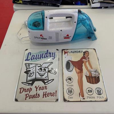 BISSELL SPOT LIFTER AND UNIQUE RETRO LAUNDRY SIGNS