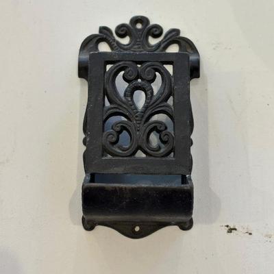 ANCHOR HOCKING SERVING BOWL AND CAST IRON MATCH HOLDER