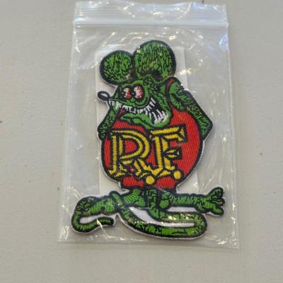 COPPER OIL CAN AND RAT FINK PATCH AND CAR PLATE
