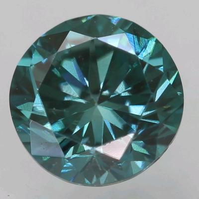Cert 0.42 Carat Vivid Blue VVS1 Round Brilliant Natural Enhanced Diamond 4.63mm