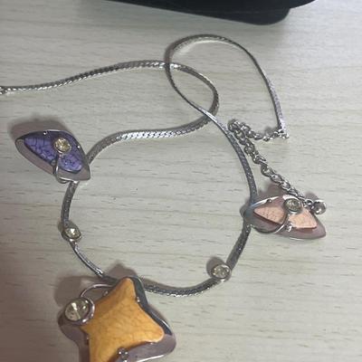 Broken silver toned necklace