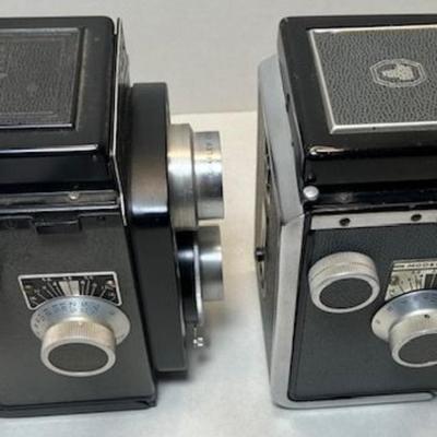 Lot Of Two Graflex 22 Medium Format Twin Lens Reflex Cameras