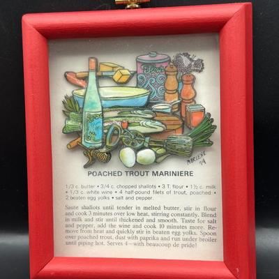 Framed New Orleans Recipe Art by Marlene, 1974