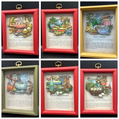 Framed New Orleans Recipe Art by Marlene, 1974