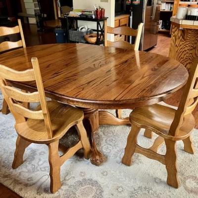 Oak Dining Table With Four Chairs