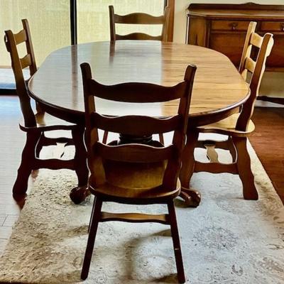 Oak Dining Table With Four Chairs